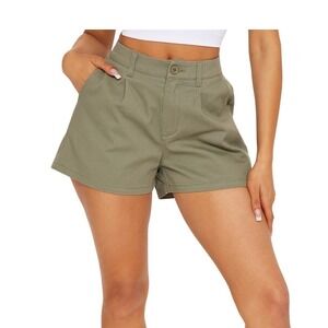 Fashion Nova Cheryl Trouser Short Women S Olive Green Pleated Gorpcore Utility